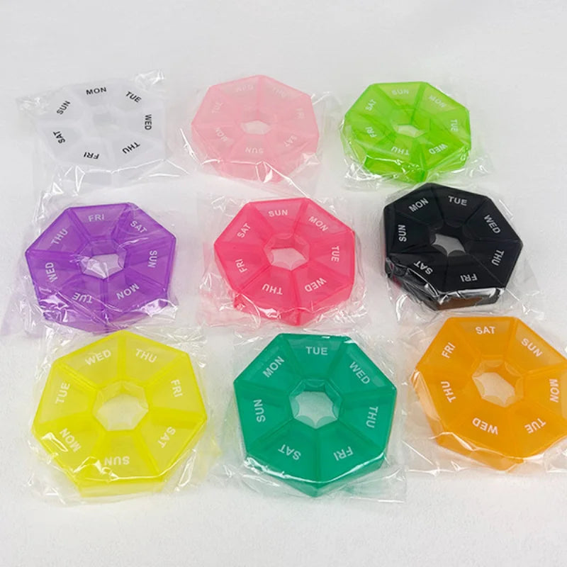 Portable Pill Box 7 Day 7 Compartments Food Grade PP Plastic Medicine Organizer Travel Pill Case