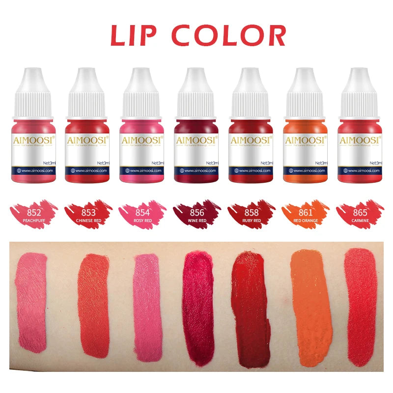 AIMOOSI Lip Tattoo Ink for Semi Permanent Makeup Nano Eyebrows Microblading Pigment 3ML Beauty Health Tattoo Supplies