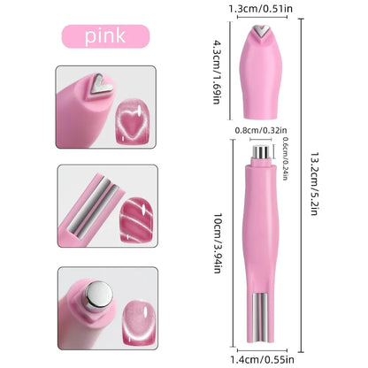 3D Double Headed Nails French Shape Strong Cat Eye Magnet Nail Art Gel Polish Magnetic Effect Manicure Accessories Tools Set