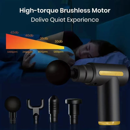 Portable Handheld Fascia Gun USB Charging Tapping Massager for Body Back Neck Leg 6 Levels of Intensity