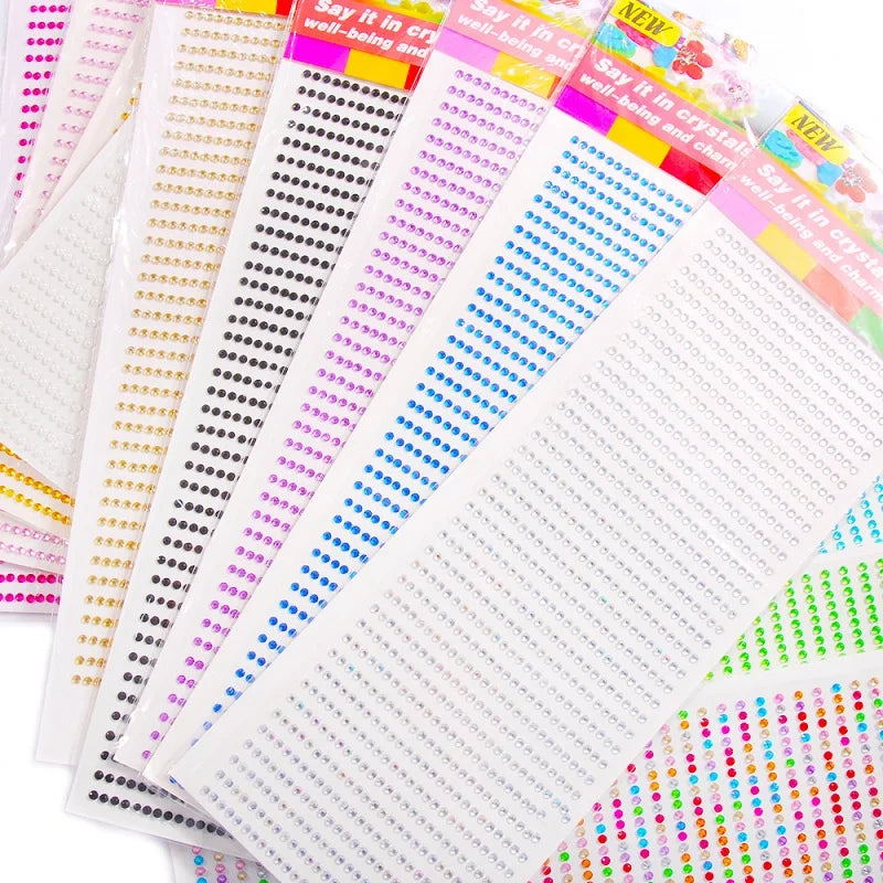 New 3mm Rhinestones for Face Makeup Crystals Bright Face Jewelry Gems Stickers Children's Stickers Adhesive Glitters for Face