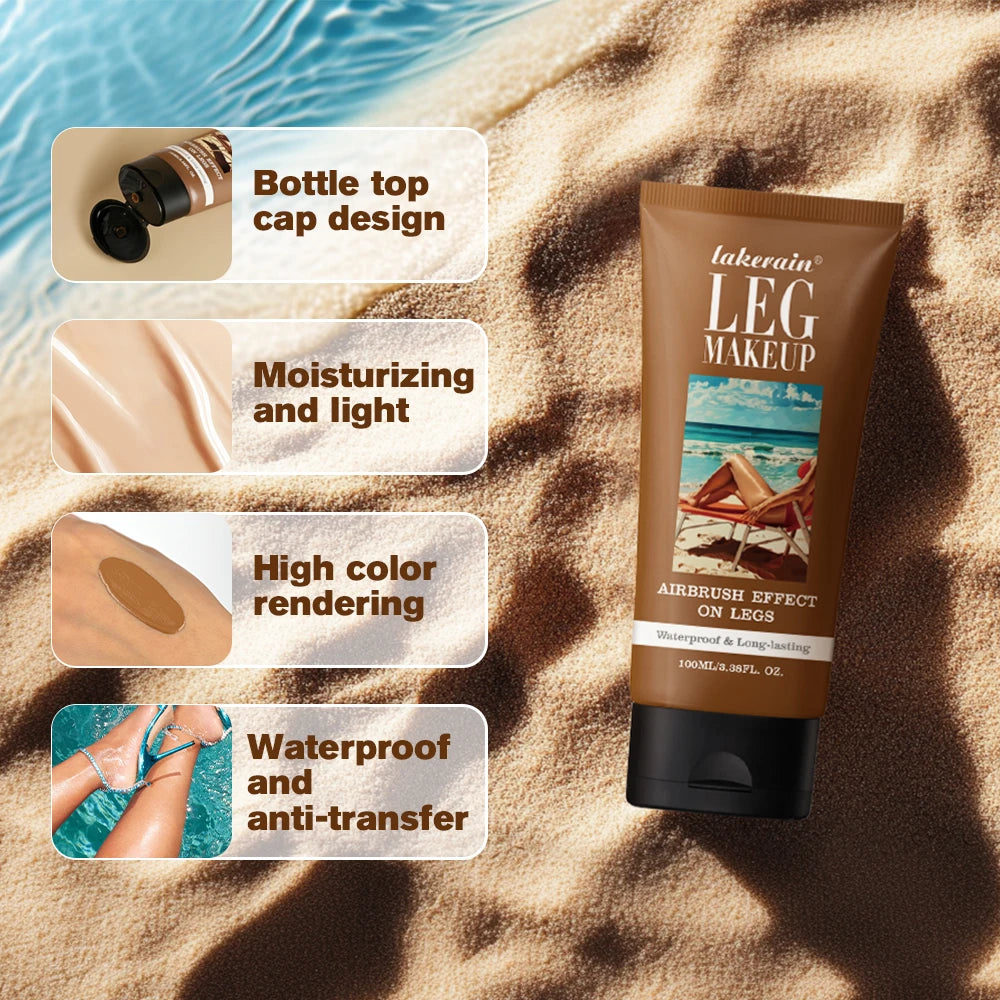 100ml Leg Makeup Long-lasting Waterproof And Anti-Transfer Concealer Even Skin Tone Wheat Tan Brown Liquid Foundation