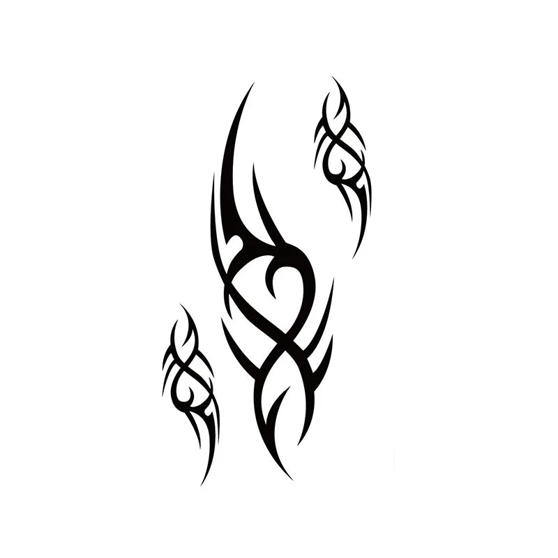 Tattoo Stickers Totem Black Color Flash Temporary Waterproof Party Fake Makeup Neck Hand Arm Body Art for Men Women