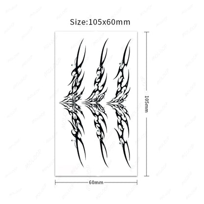 Tattoo Stickers Totem Black Color Flash Temporary Waterproof Party Fake Makeup Neck Hand Arm Body Art for Men Women