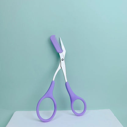 Eyebrow Razor Scissor  Stainless Steel Safe Anti-scratch Trimmer for Beginners Crescent Sharp Beauty Tool Multi-color