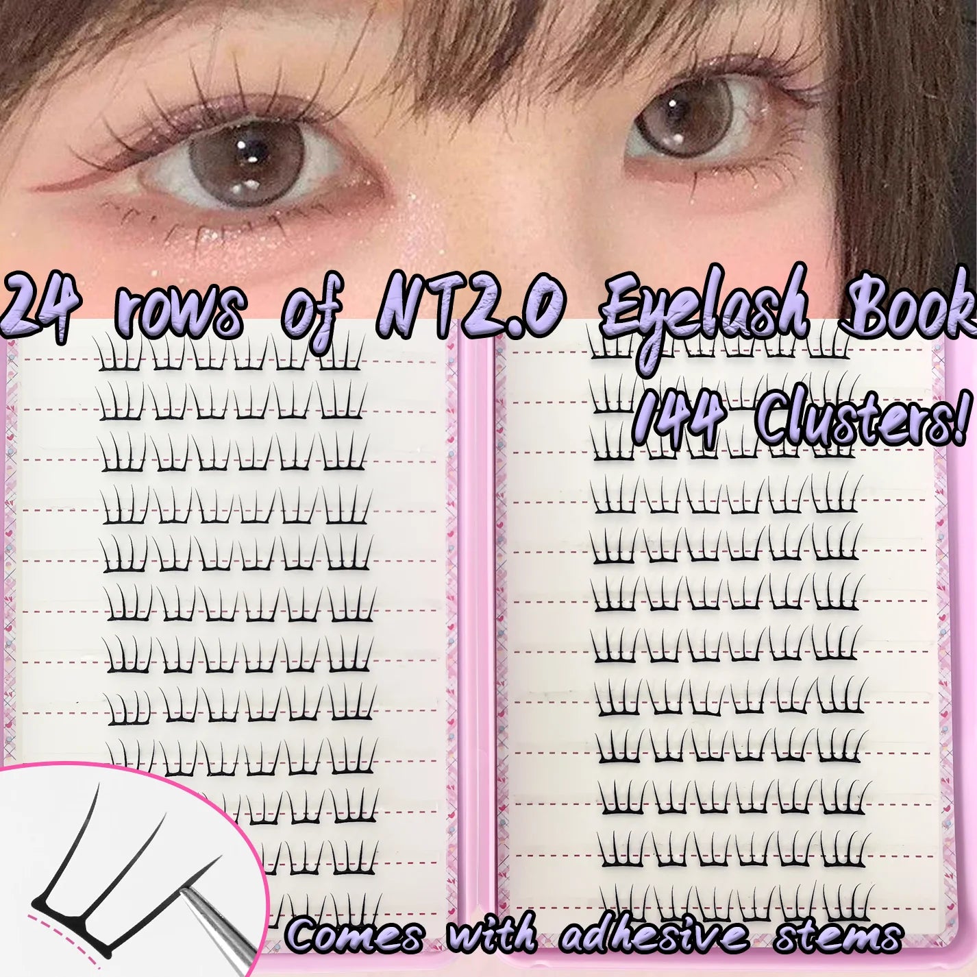 K-pop 2.0 Style Self Adhesive False Eyelashes No Glue Needed Convenient Easy to Wear Trendy Perfect for Daily Party Eye Makeup