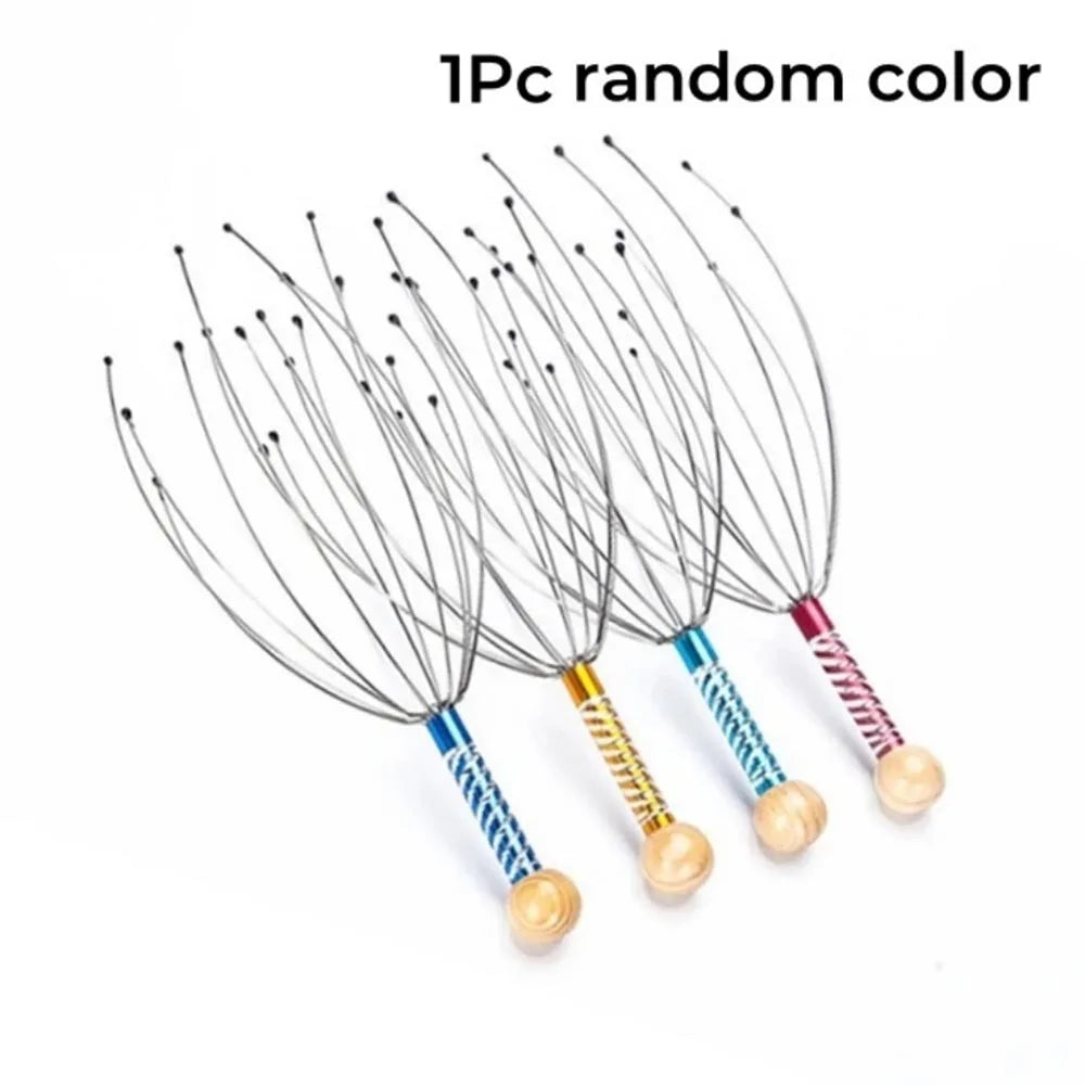 Octopus Head Massager Scratching Scalp Relaxation Relief Body Massager Scratcher Relieves Tension Health Care Tools Random Color