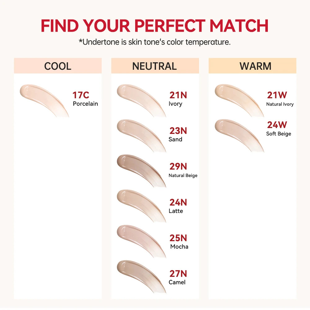 Sunscreen Cushion Foundation Natural Moisturizing Concealer Whitening Oil-control Women Base Long-lasting Makeup Korean Cosmetic