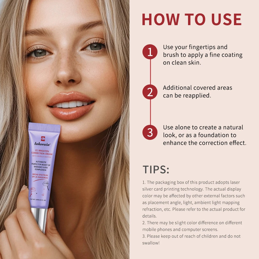 3Pcs /Set CC Cream Centella Korean Makeup Foundation Foundation Cream for Face Base Makeup Color Changing Liquid Foundation