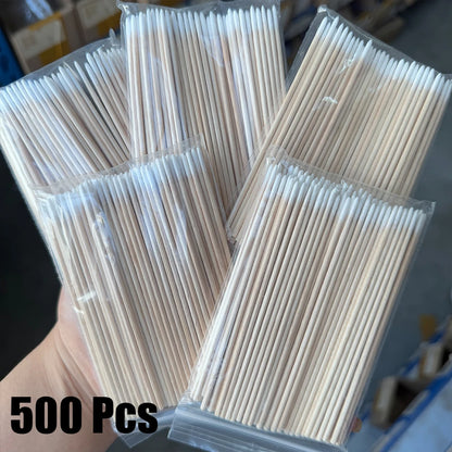 400pcs Pink Double Head Nail Art Cuticle Pusher Remover 7CM Orange Wood Sticks Cotton Swab Clean Tool for Nail Rhinestone Makeup