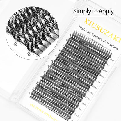 XIUSUZAKI Feather Shape Premade Fan Lashes New Heart Star Comic Spire Lashes Individual Volume False Eyelashes Extensions Makeup