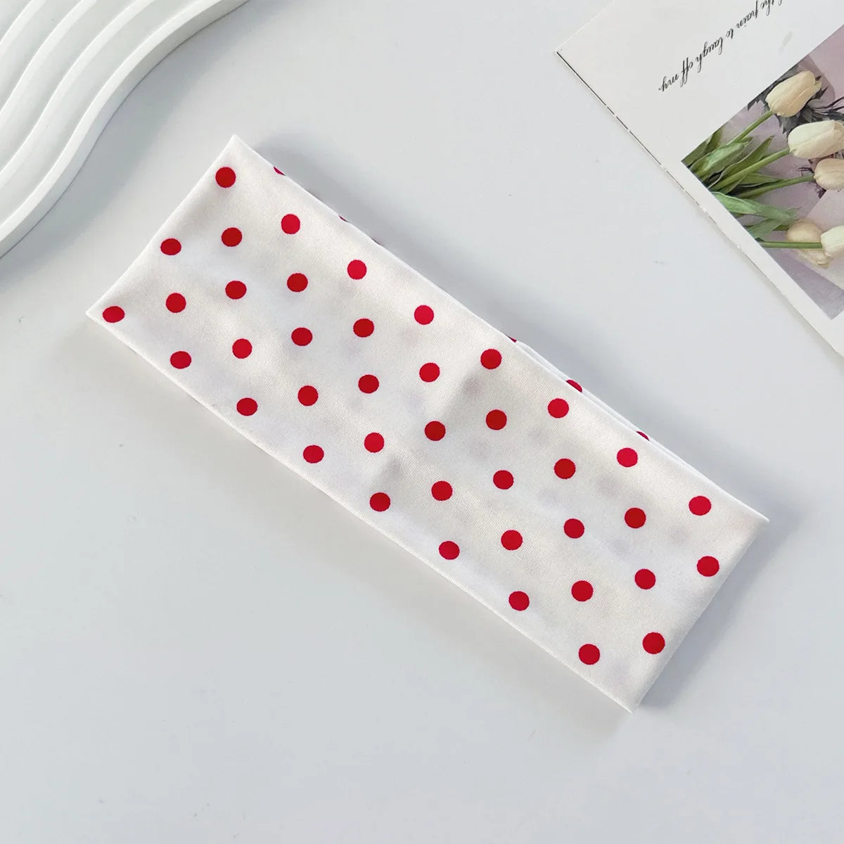 Women's yoga elastic headband with polka dots, autumn fashion makeup headband, hair accessories, sports and fitness headband