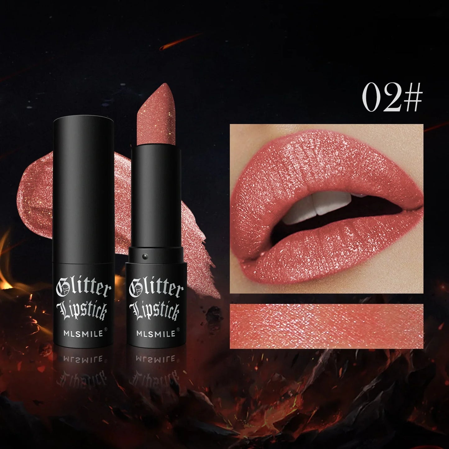 Waterproof Nude Glitter Lipstick 7 Colors Long Lasting Non-stick Cup Velve Red Mermaid Sexy Shimmer Lipsticks Makeup Cosmetic
