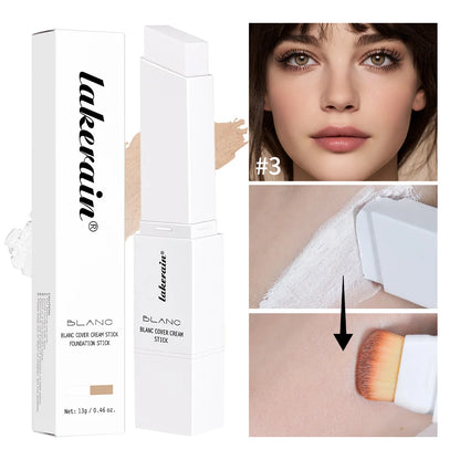 Blanc Cover Cream Stick Changing Foundation Stick Color Changing Foundation with Detachable Brush Hight Coverage Base Makeup
