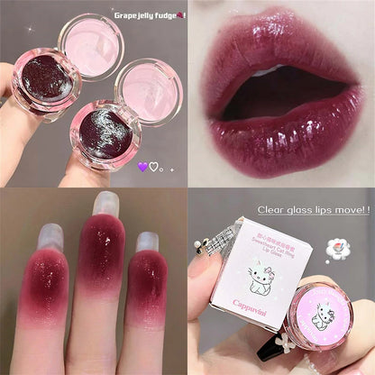 Kitten Ring Solid Lip Gloss–Natural Juicy Shine Moisturizing Tinted Lip Balm Plumping Lipstick Korean Makeup Waterlight Glossy
