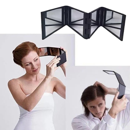 1PC 4 Way Mirror 360 Degree Handheld Desktop Portable Foldable Makeup Mirrors For Self Hair Cutting Make Up Beauty Tool