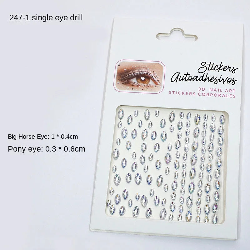 Karsyngirl 1 Sheet Eye Body Face Gems Jewels Rhinestone Stickers Self Adhesive Crystal Rainbow Makeup Diamonds Face Stick Gems
