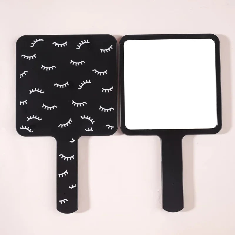 Square Handheld Eyelash Extension Makeup Vanity Mirror  Student Bathroom Handle Hand Mirror SPA Salon Compact Mirrors Portable