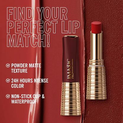 IMAGIC Lipstick Matte No-stick Lipstick Long Lasting  Waterproof Lip Stick Smudge-free Classic Highly Pigmented Lip Tint Makeup