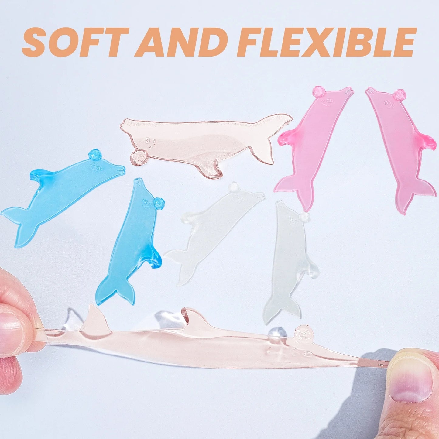 Libeauty 1 Pair Dolphin Shape Reusable Silicone Eyelash Perm Lash Rod Shield Lash Softening Pads Eyelash Curler Makeup Tools