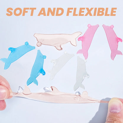 Libeauty 1 Pair Dolphin Shape Reusable Silicone Eyelash Perm Lash Rod Shield Lash Softening Pads Eyelash Curler Makeup Tools