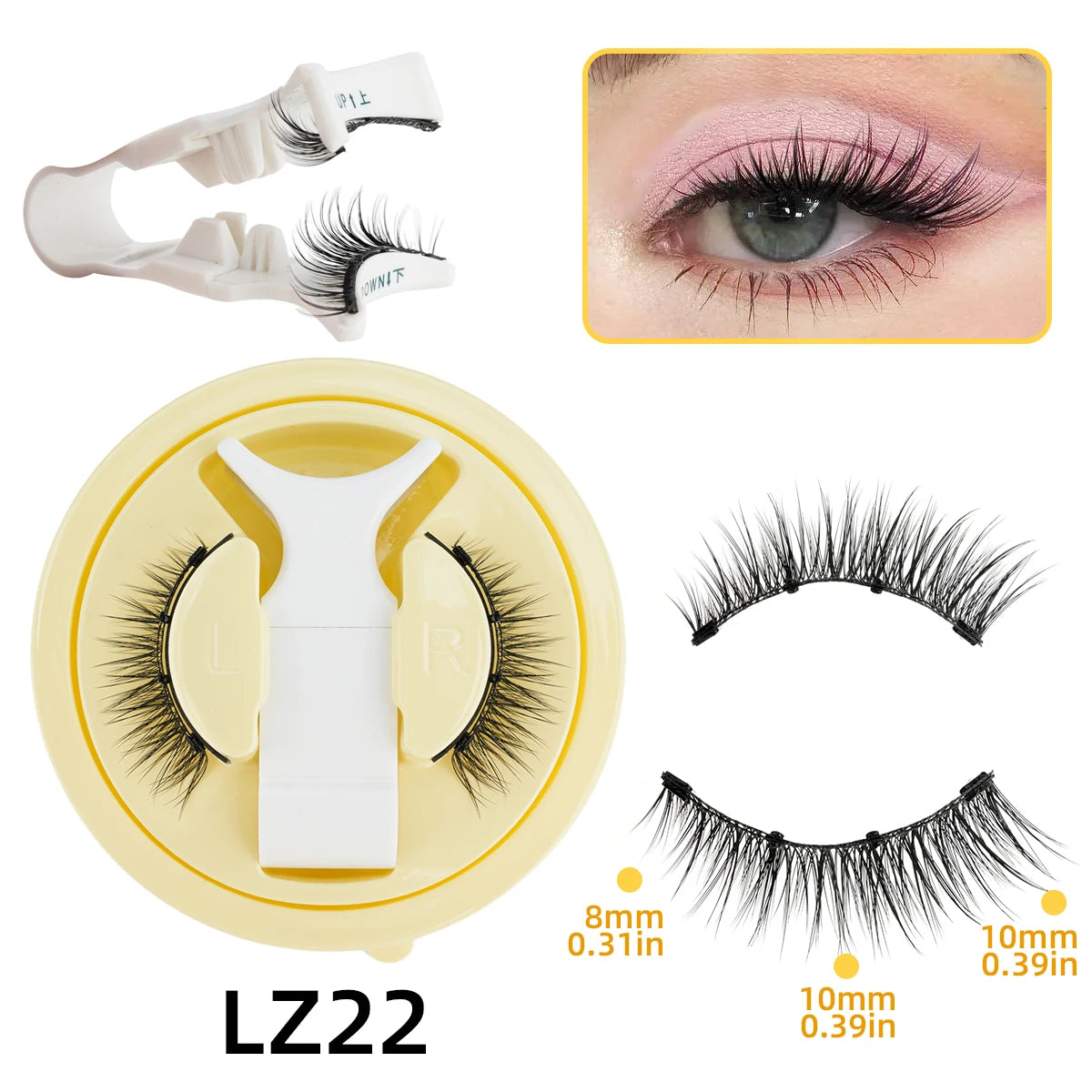 New Magnetic Eye Lashes With Winged Ends Soft Reusable Magnetic Lashes Natural Look 3D False Lashes Makeup With Magnet Tool