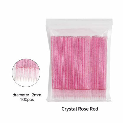 100Pcs Disposable MicroBrush Lash Cotton Swab Eyelash Extension Glue Cleaning Brushes Applicator Sticks Makeup Tools Wholesale