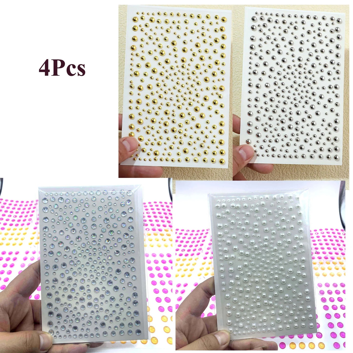 1/2/3Pcs Gold Face Gems Glitter Body Glittery Stereo Gem Stickers Rave Accessories Makeup Rhinestone Stickers For Music Festival