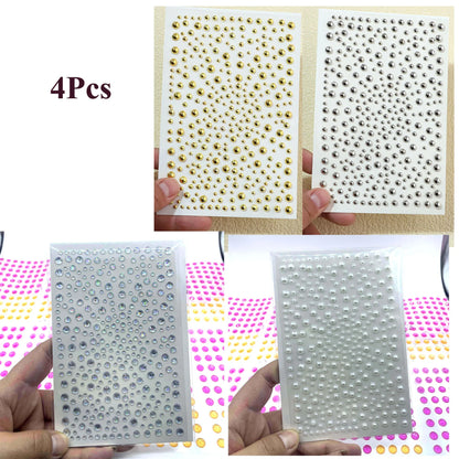 1/2/3Pcs Gold Face Gems Glitter Body Glittery Stereo Gem Stickers Rave Accessories Makeup Rhinestone Stickers For Music Festival