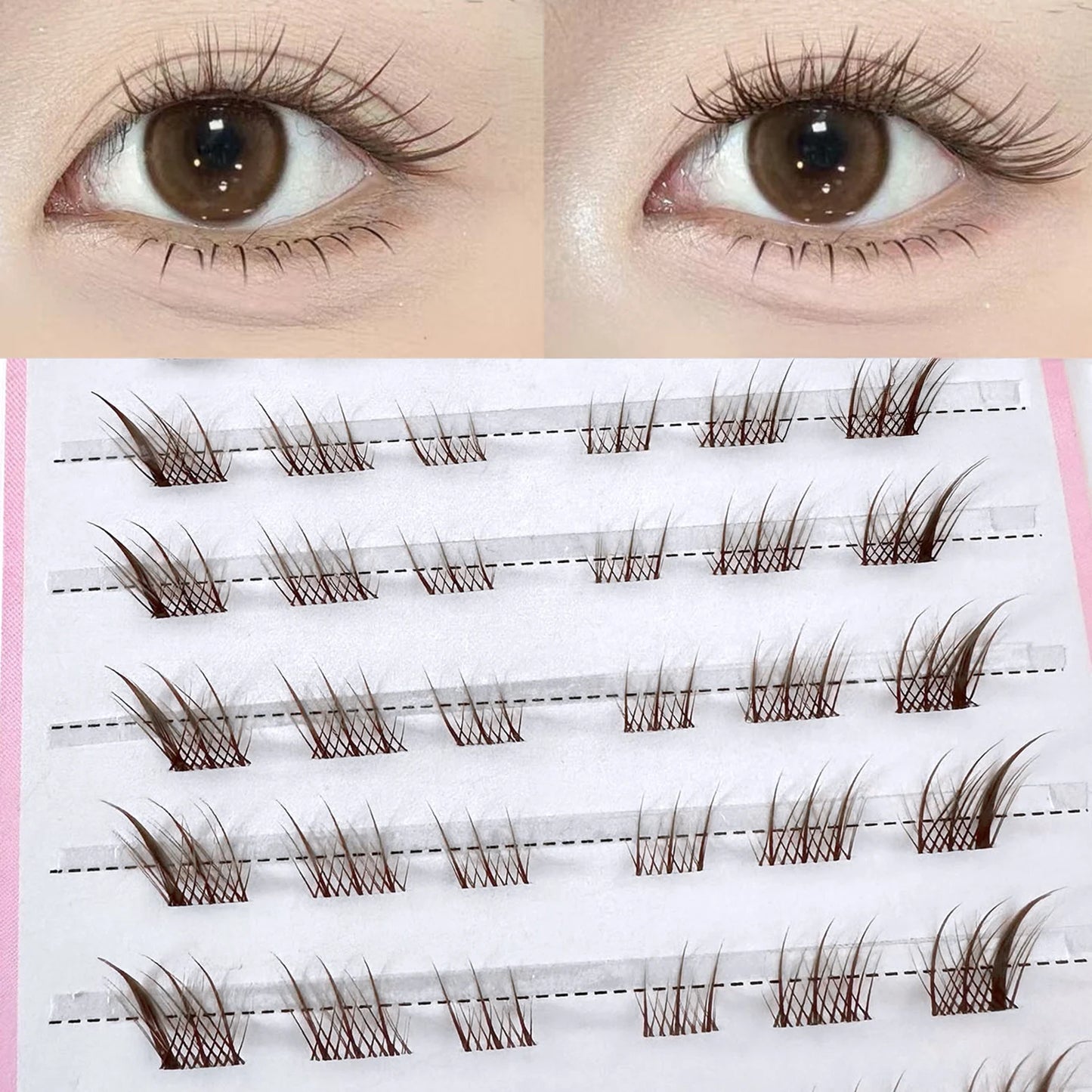 10rows Foxes Style Anime False Eyelashes Natural Curling 8-13mm Spiky Cluster Segmented Eyelash Extensions For Beauty Eye Makeup