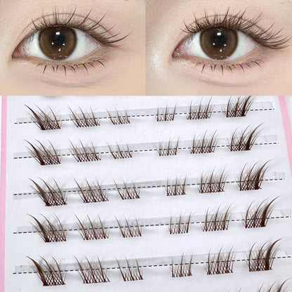 10rows Foxes Style Anime False Eyelashes Natural Curling 8-13mm Spiky Cluster Segmented Eyelash Extensions For Beauty Eye Makeup