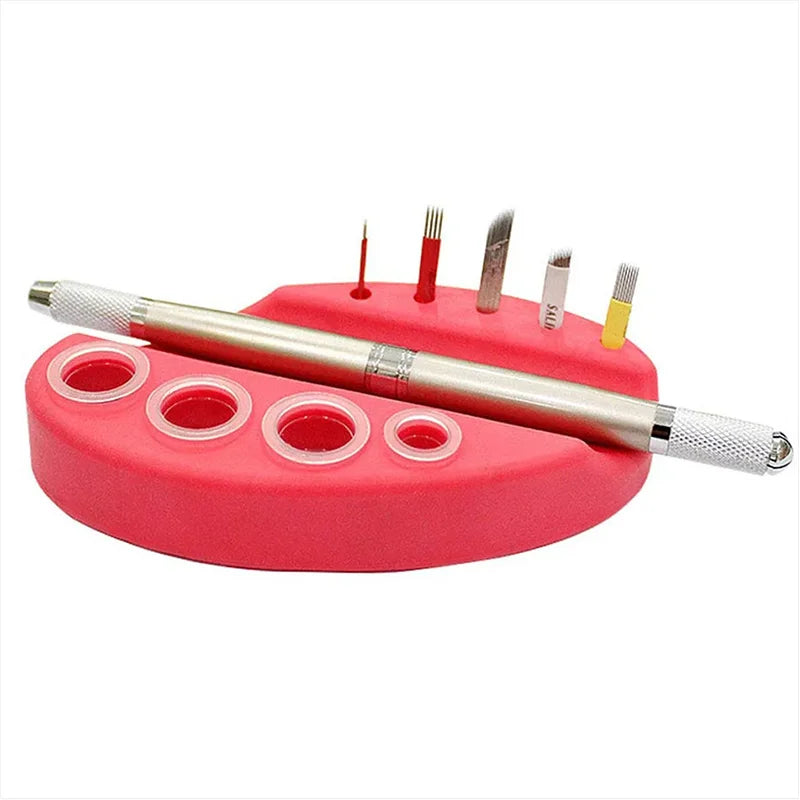 Oval Silicone Porta Cosmeticos Holder Stand For Microblading Pigment Ink Cup Machine Permanent Makeup Tattoo Accessories Supplie