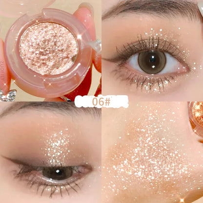 Diamond Highlighter Palette Gorgeous Glitter Eyeshadow Glossy Shiny Silkworm Shadow Shimmer Cowherd Weaver Girl Eyes Makeup
