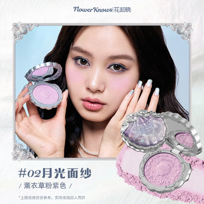 Makeup Flowerknows Shell Pearl Collection Silk Satin Blusher Lightweight Highly Pigmented Blush Powder Long Lasting Face Blushes