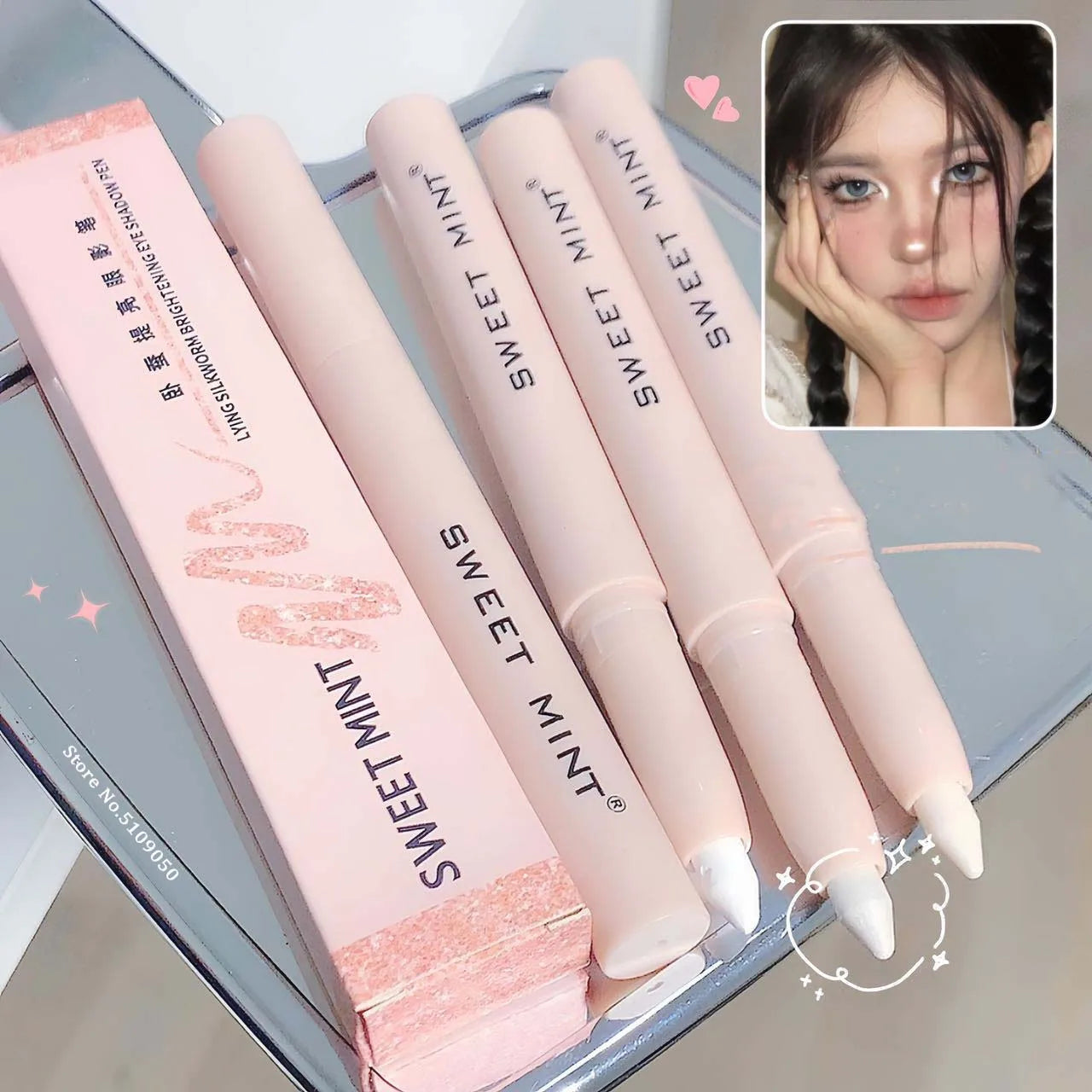White Eyeliner Shiny Glitter Eyeshadow Stick Eye Liner Pen 15 Colors Matte Brown Pink Pearlescent Eyes Makeup Brighten Silkworm
