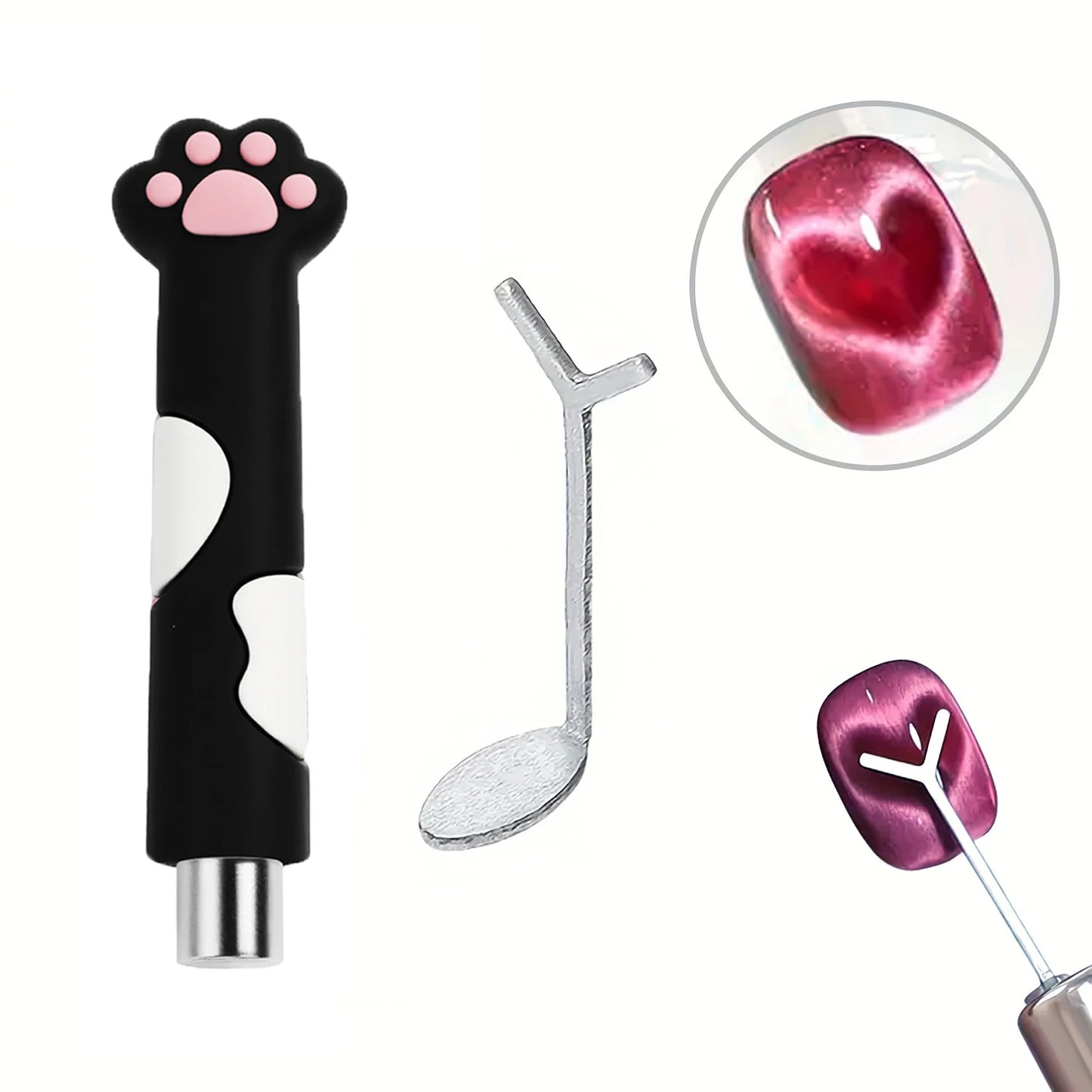 1/2/3/6 Pc Cat Eye Nail Magnet Set with Flexible Iron Wire For Creating Heart & Ingot Shapes On Nails Nail Art Accessories Tools