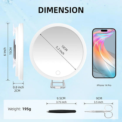 Tweezers & Scissors 30x Magnifying Mirror Set LED-Lit Magnifying Makeup Mirror 30x Magnification Makeup Mirror Portable Travel