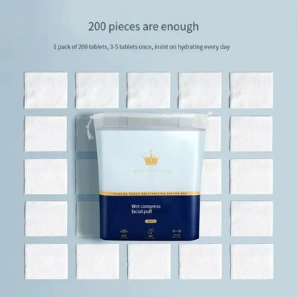 200pcs Stretchable Cotton Pads – Soft Pre-Makeup & Cleansing Pads, Wet/Dry Use, Skin-Friendly, Breathable, Long-Lasting, Unisex