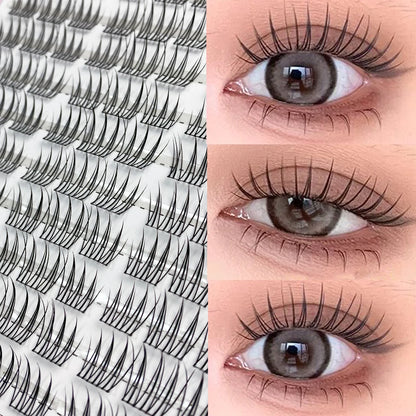 10 rows Individual Mink Eyelashes 1/box 60 Bundles Natural Eyelash extension 3D Russia Lashes Cluster Fox Eye Effect Makeup Lash
