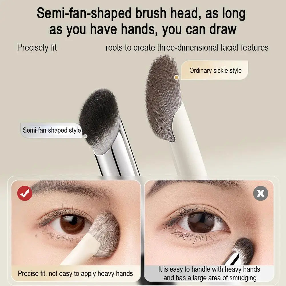 1Pcs Nose Contour Brush Professional Nose Shadow Brush Half Sector Contour Makeup Brush Natural Eyeshadow Smudge Makeup Brushes