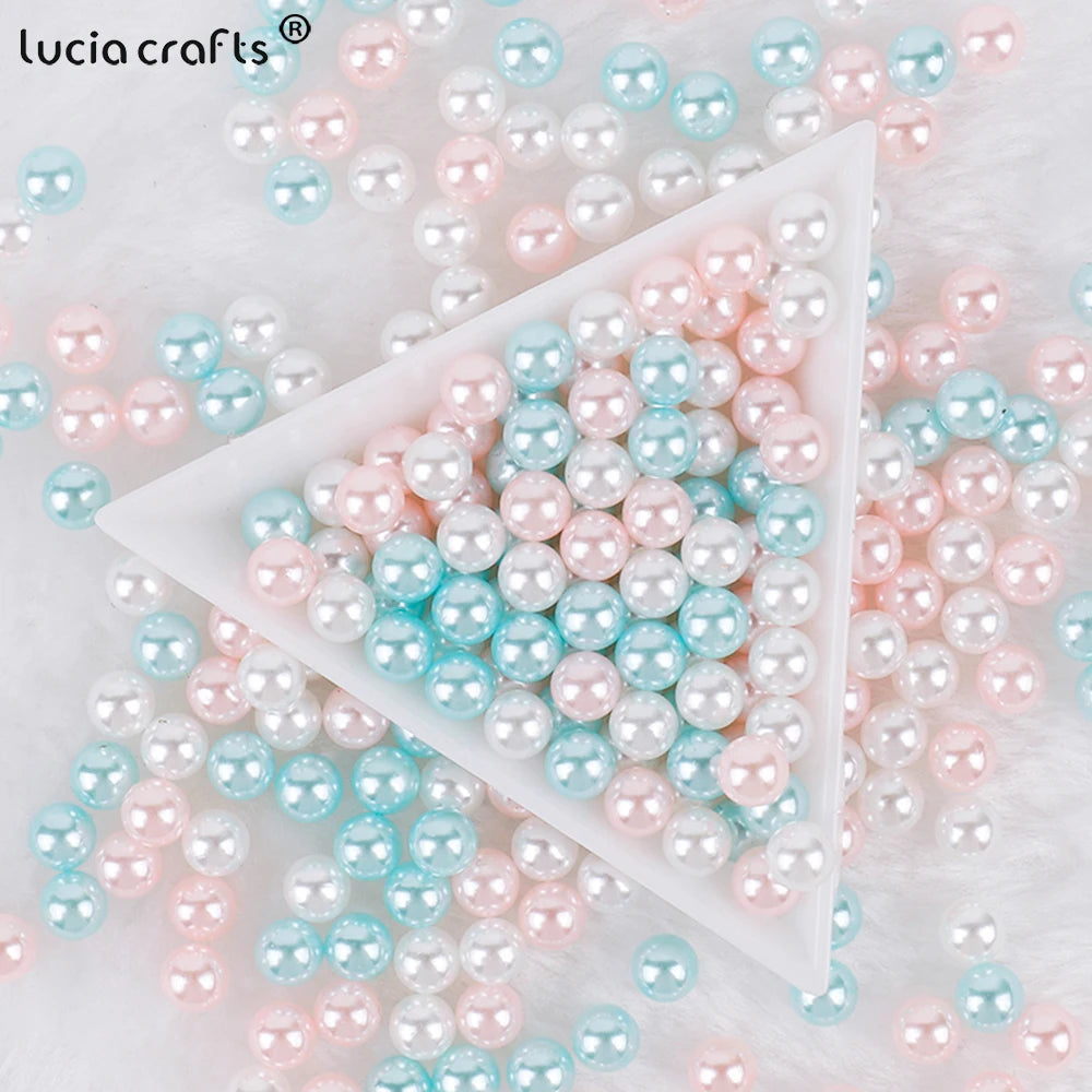 3/4/5/6/8/10mm  No Hole ABS Pearl Bead For  Makeup Box Filling Bead  Christmas/Garment Sewing /DIY Crafts Decoration  V0824