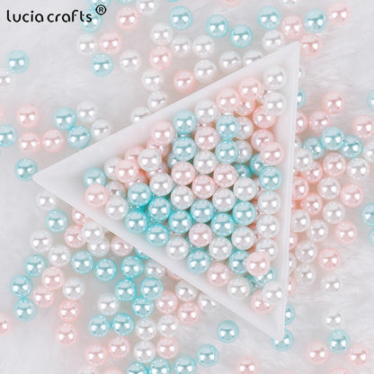 3/4/5/6/8/10mm  No Hole ABS Pearl Bead For  Makeup Box Filling Bead  Christmas/Garment Sewing /DIY Crafts Decoration  V0824