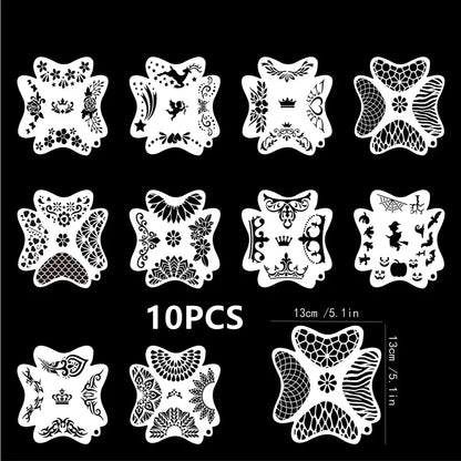 16 Face Painting Stencil New Mask Set DIY Kids Graffiti Hand Painting Aids Tattoo Stencils Stage Party Holiday Makeup