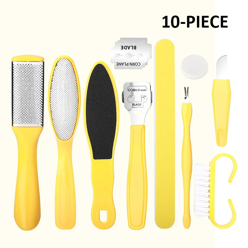 8/10-in-1 Professional Pedicure Kit Stainless Steel Callus Shavers Get Soft Smooth Feet with Stainless Steel Foot Care Tools