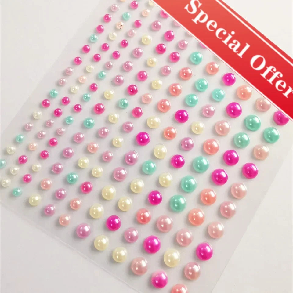 Face Tattoo Eyeshadow Stickers Nail Stickers 3D Pearl Face Jewels Diamond Decoration Self Adhesive Body Brow Makeup DIY Beauty