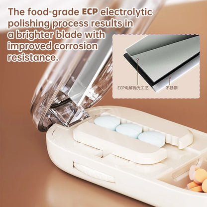 Sharp Pill Cutter Half Storage Compartment Box Splitter Divide Medicine Organizer Drug Slicer Medicine Tablet Storage Container