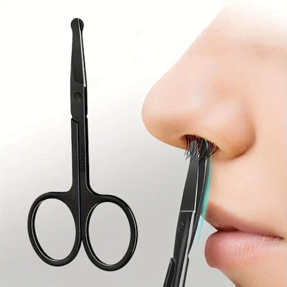 Precision Nose Hair Scissors, Round Tip Scissors for Eyebrows, Beard, Mustache and Ear Hair Trimming Facial Grooming Tools with