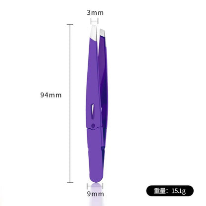 Colorful Stainless Steel High-Quality Eyebrow Tweezer Hair Beauty Fine Hairs Puller Slanted Eye Brow Clips Removal Makeup Tools