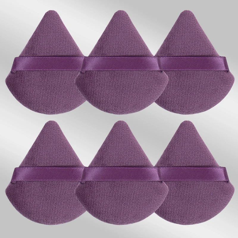 6 Pcs New Triangular Sponge Puffs with a Soft Skin Friendly and Delicate Makeup Feel Suitable for Home or Travel Use