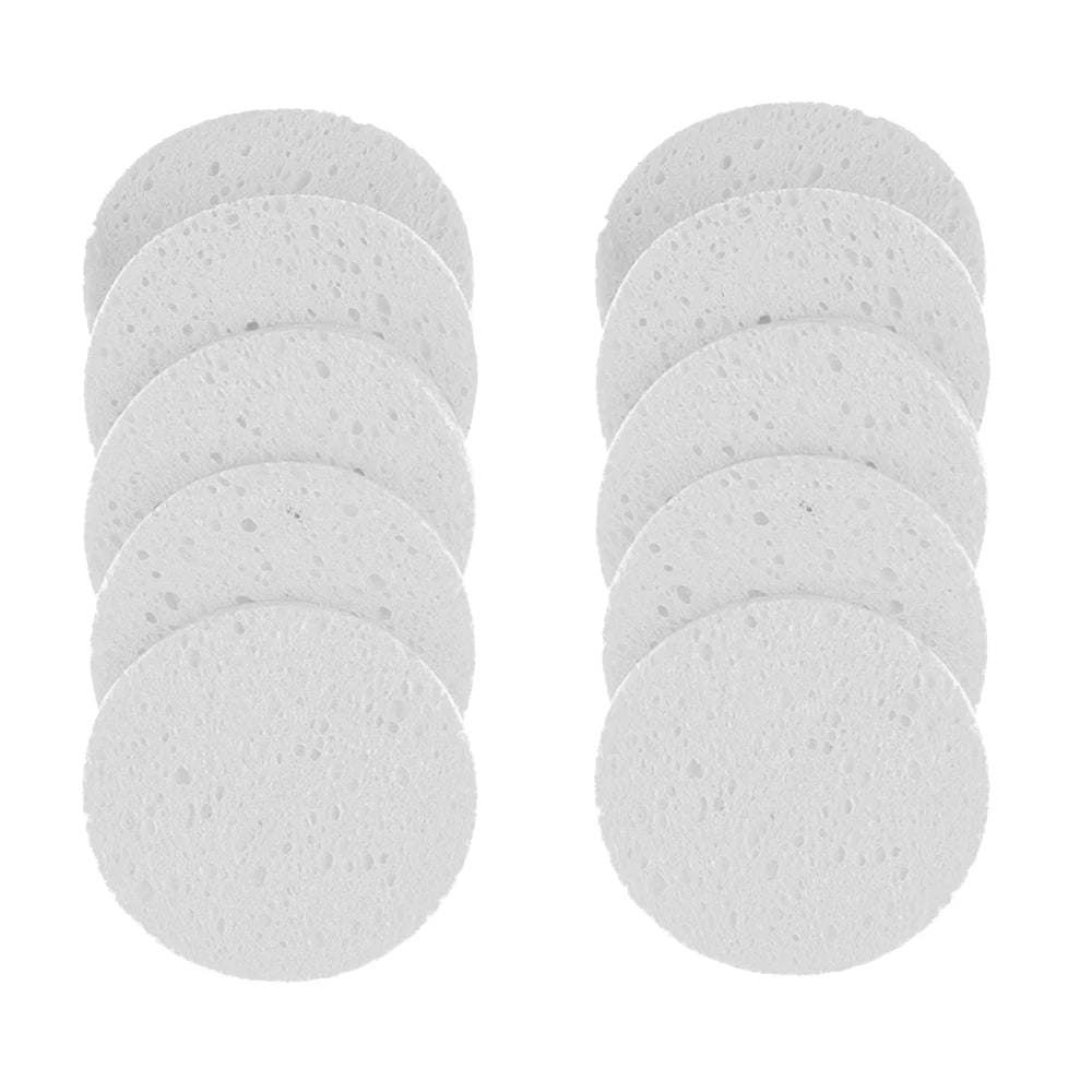 10pcs 8cm Face Round Makeup Remover Tool Natural Wood Pulp Sponge Cellulose Compress Cosmetic Puff Facial Washing Sponge